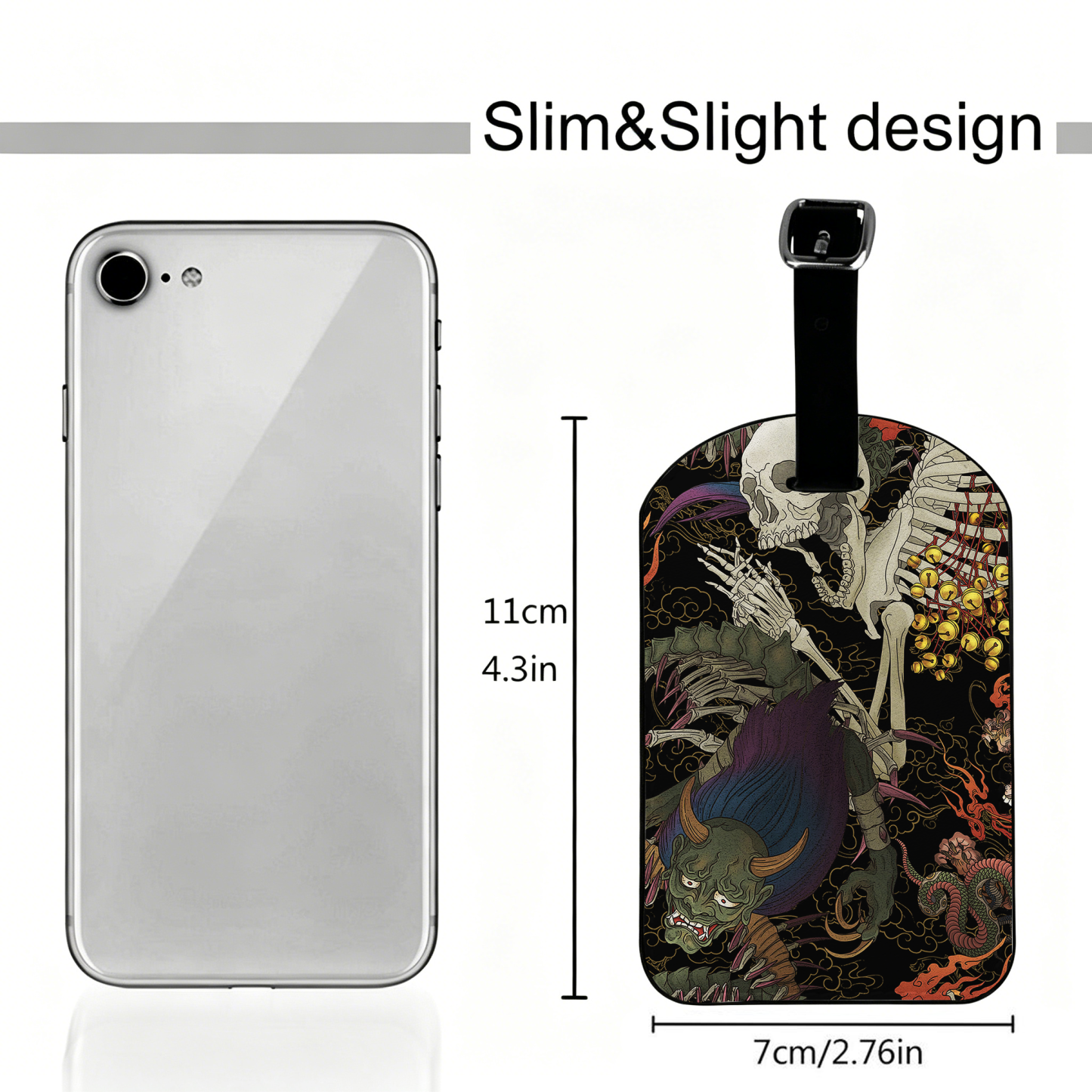 Tokyo-Tiger Japanese Yokai And Skeletons Luggage Tag
