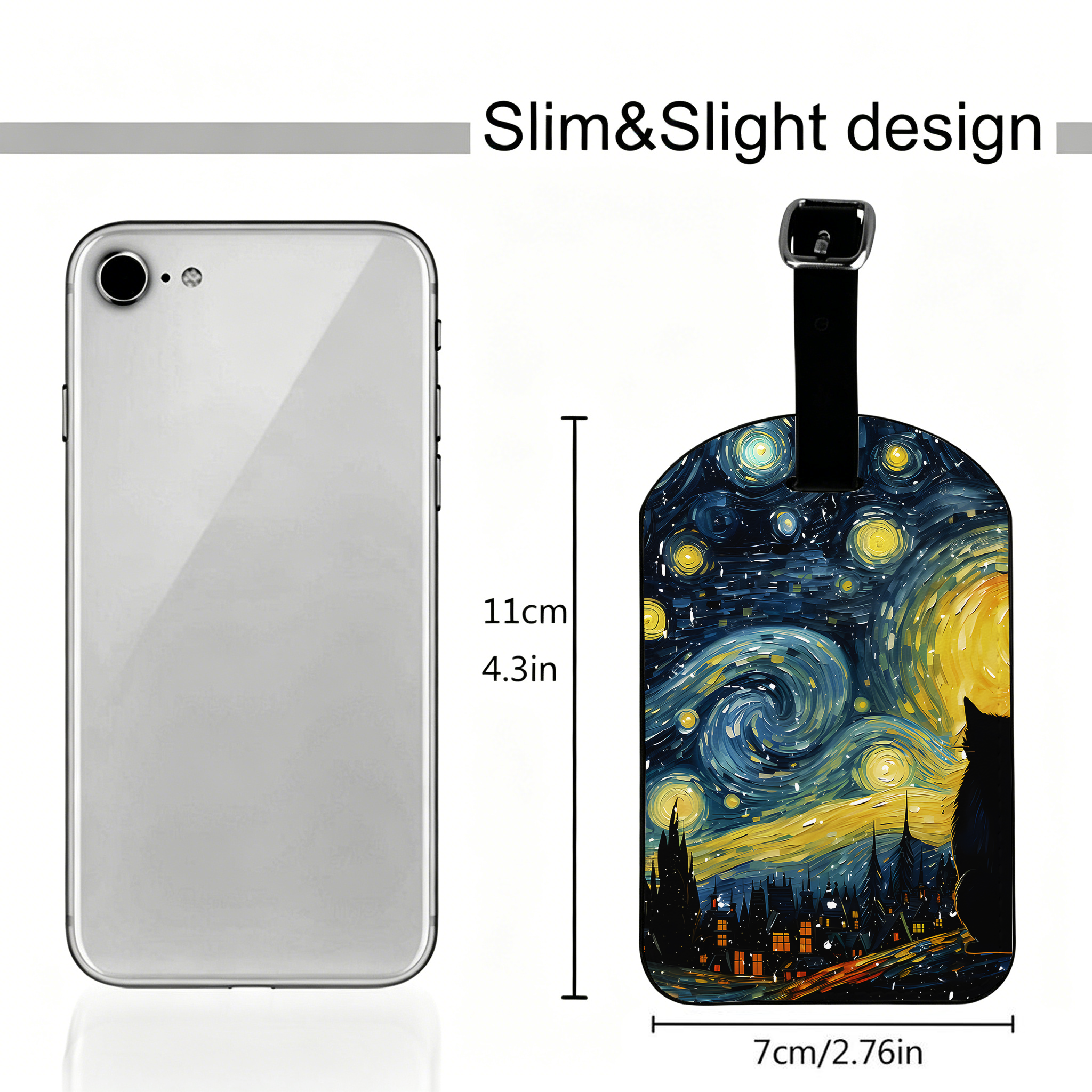 Tokyo-Tiger Black Cat Under The Stars Luggage Tag
