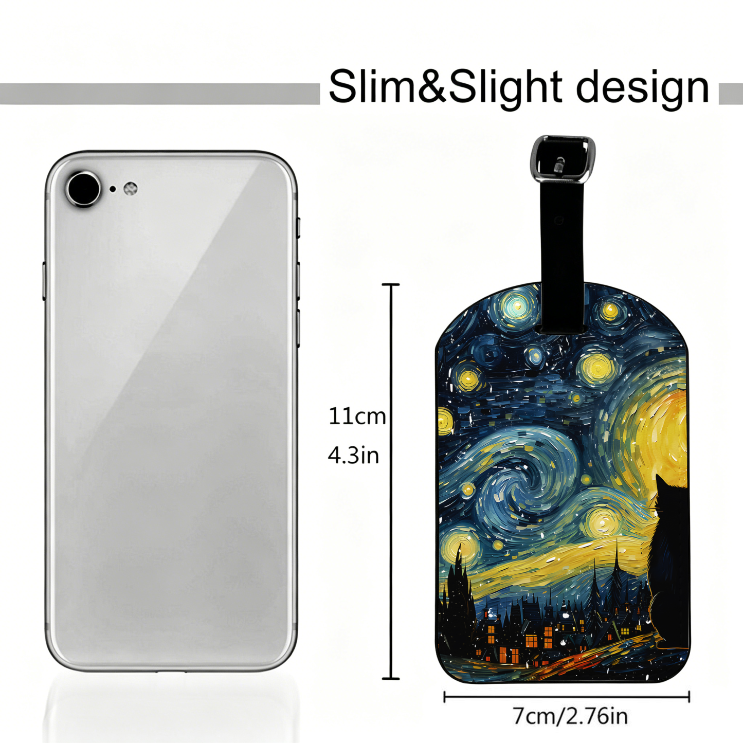 Tokyo-Tiger Black Cat Under The Stars Luggage Tag