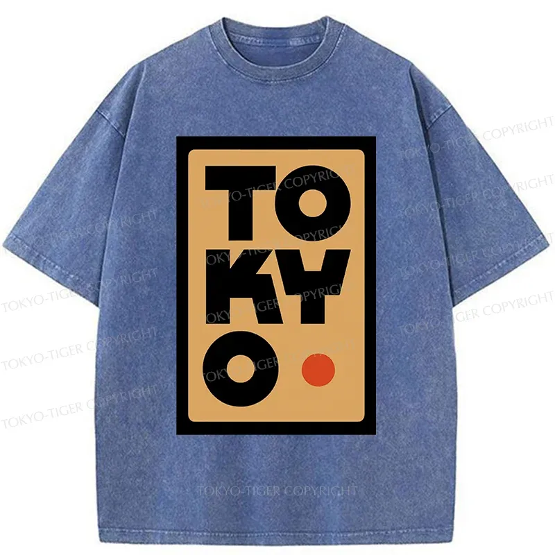 Tokyo-Tiger Tokyo Pattern Washed T-Shirt