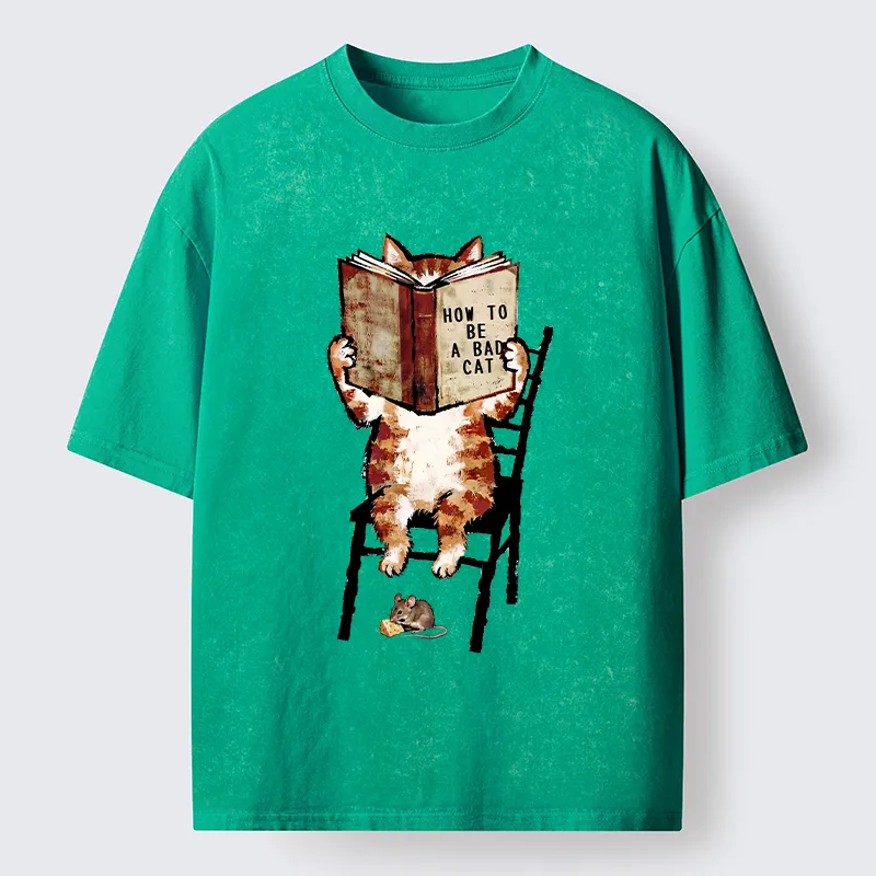 Tokyo‑Tiger Be A Bad Cat Washed T-Shirt