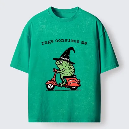 Tokyo-Tiger Angry Wizard Frog Meme Washed T-Shirt