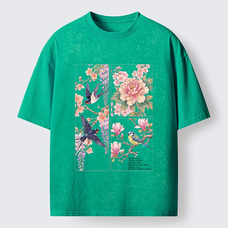 Tokyo-Tiger Spring Swallow Dance Washed T-Shirt