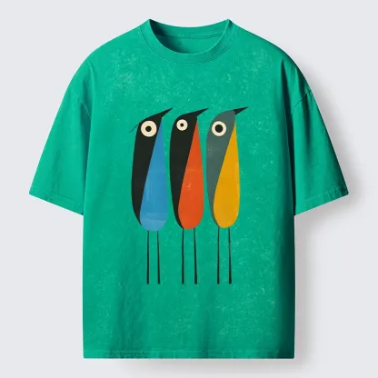 Tokyo‑Tiger Bold Shape Birds Washed T‑Shirt