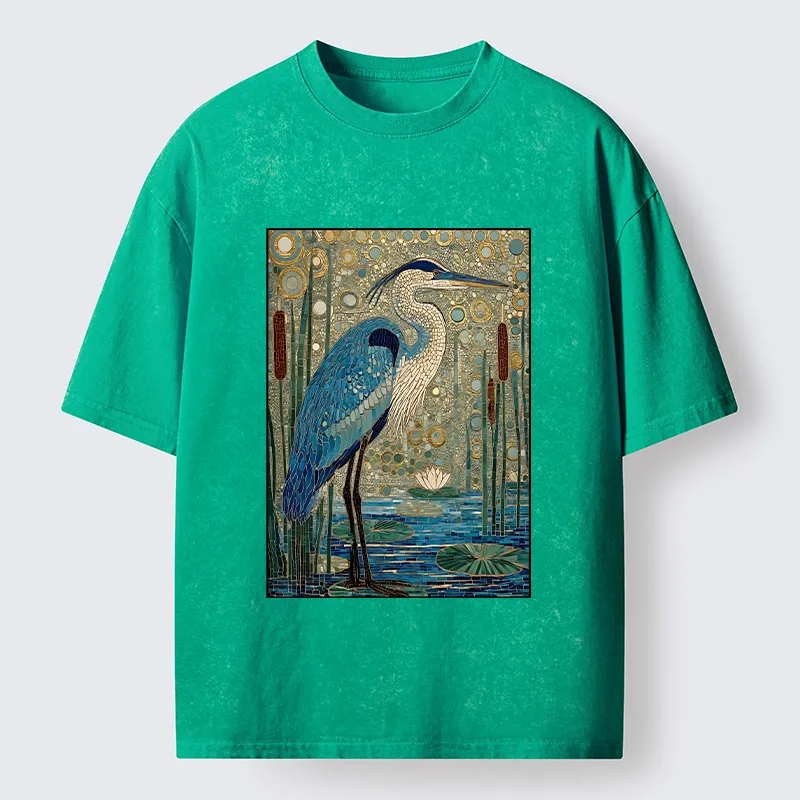Tokyo‑Tiger Golden Pond Bird Washed T‑Shirt