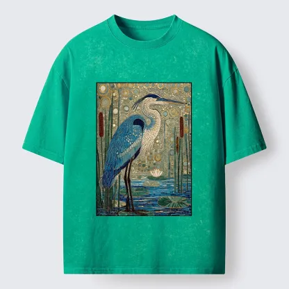 Tokyo‑Tiger Golden Pond Bird Washed T‑Shirt