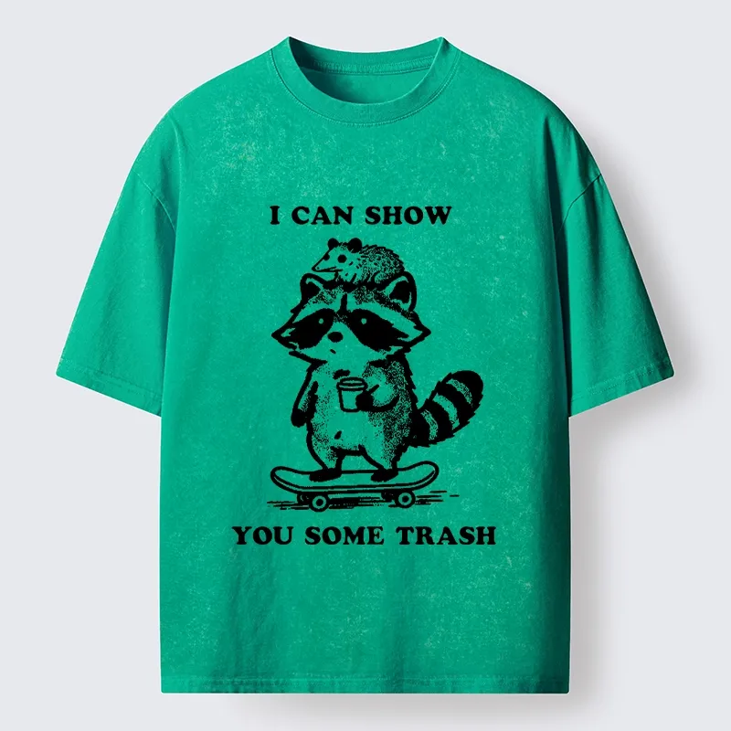 Tokyo‑Tiger Funny Trash Crew Washed T‑Shirt