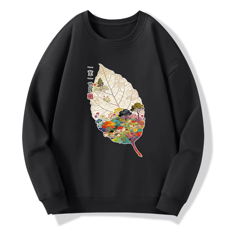 Tokyo-Tiger One Leaf Holds A Tiny Colorful World Classic Sweatshirt