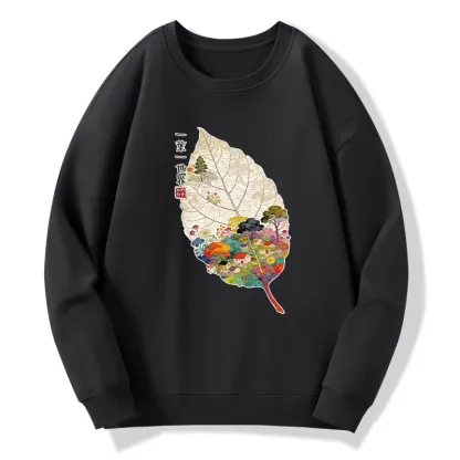 Tokyo-Tiger One Leaf Holds A Tiny Colorful World Classic Sweatshirt