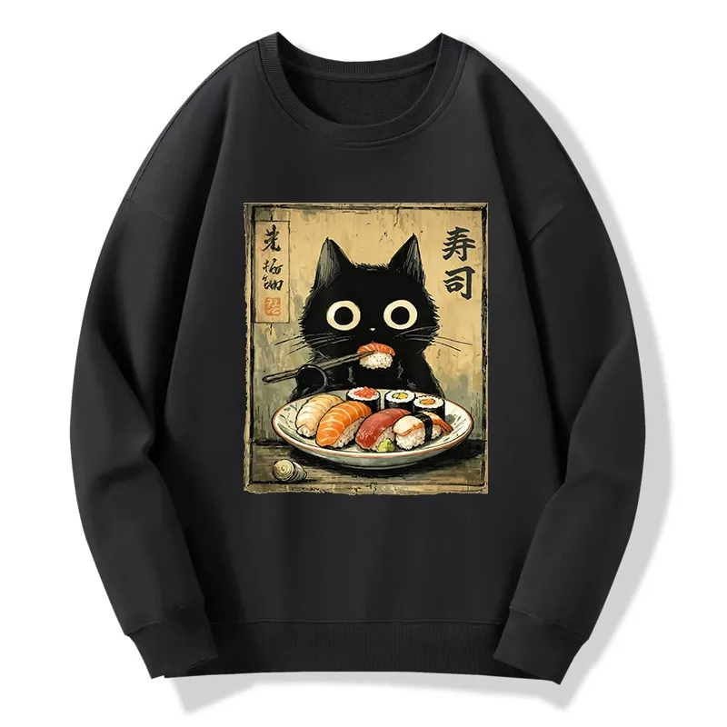 Tokyo-Tiger Vintage Japanese Sushi Cat Classic Sweatshirt Sale