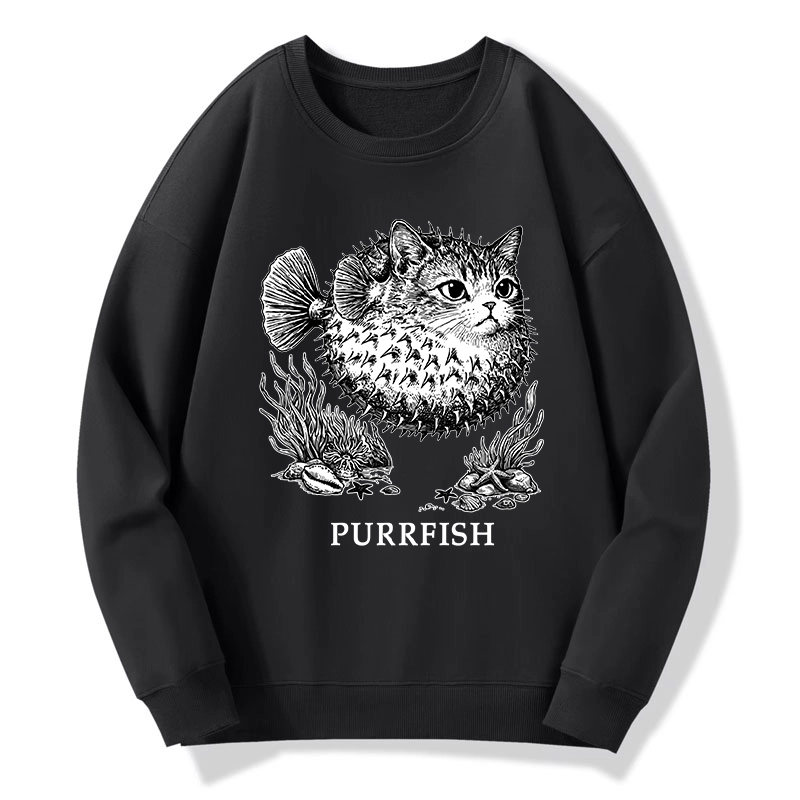 Tokyo-Tiger Spiky Puffer With Cute Cat Head Classic Sweatshirt
