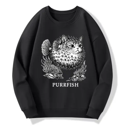 Tokyo-Tiger Spiky Puffer With Cute Cat Head Classic Sweatshirt