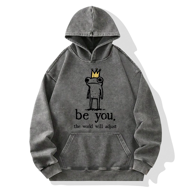Tokyo-Tiger Crown Frog Stays True To Self Washed Hoodie