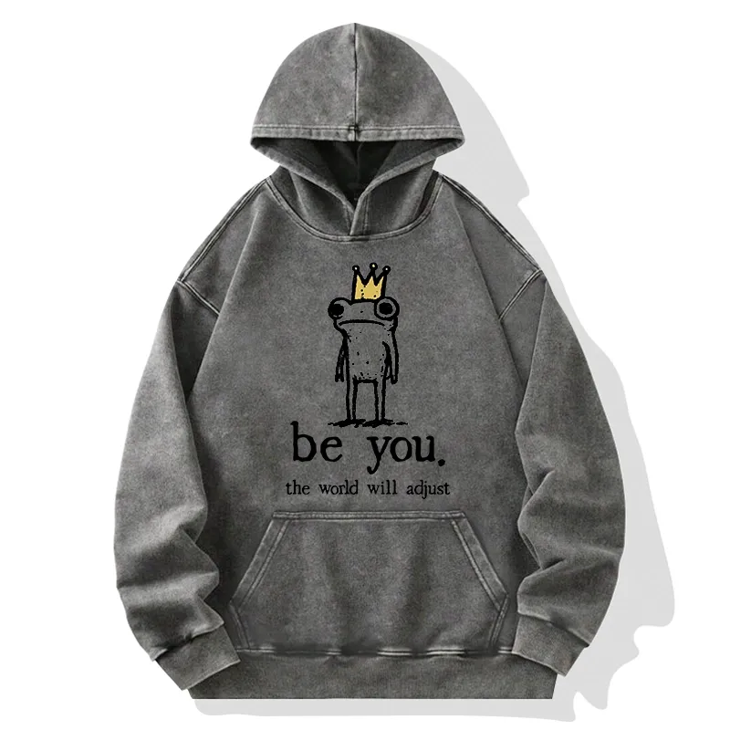 Tokyo-Tiger Crown Frog Stays True To Self Washed Hoodie