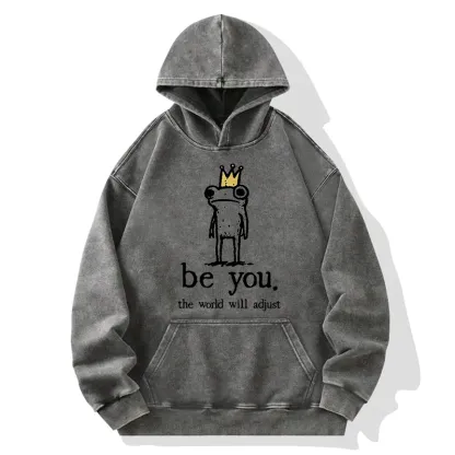 Tokyo-Tiger Crown Frog Stays True To Self Washed Hoodie