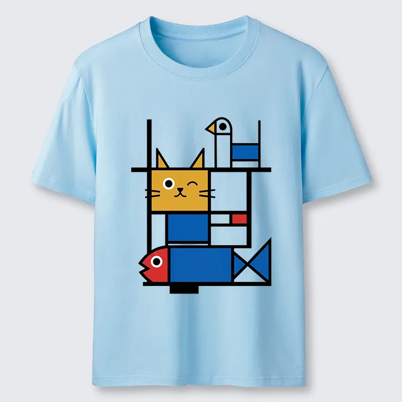 Tokyo-Tiger Retro Geometric Kitty Classic T-Shirt