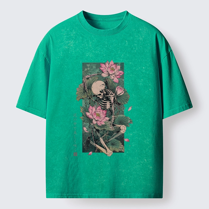 Tokyo-Tiger Death And Lotus Washed T-Shirt