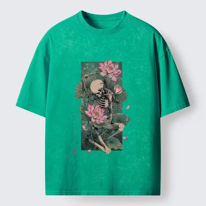 Tokyo-Tiger Death And Lotus Washed T-Shirt