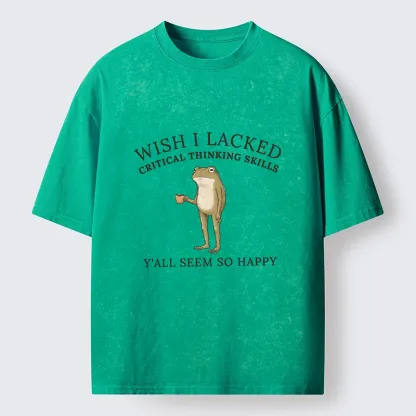 Tokyo-Tiger Wise Frog Life Meme Washed T-Shirt