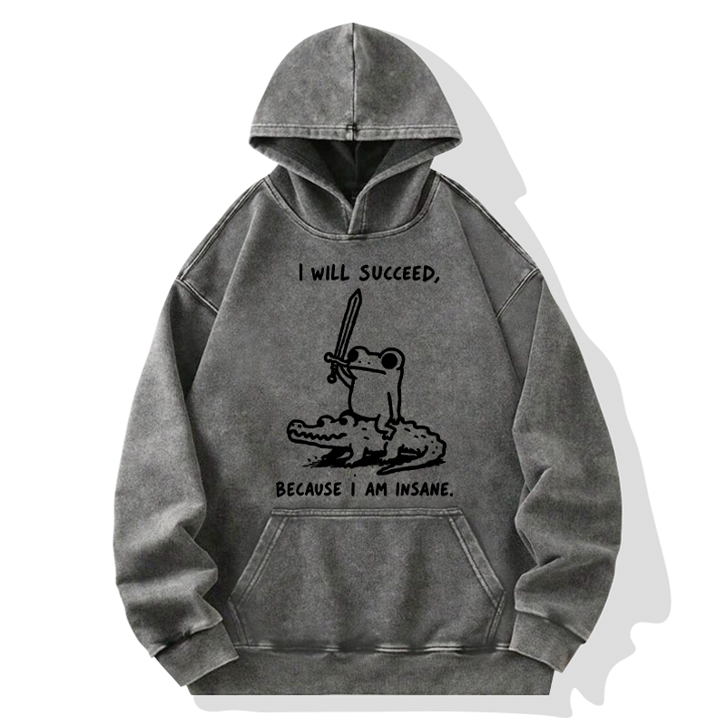 Tokyo-Tiger Warrior Frog Funny Meme Washed Hoodie