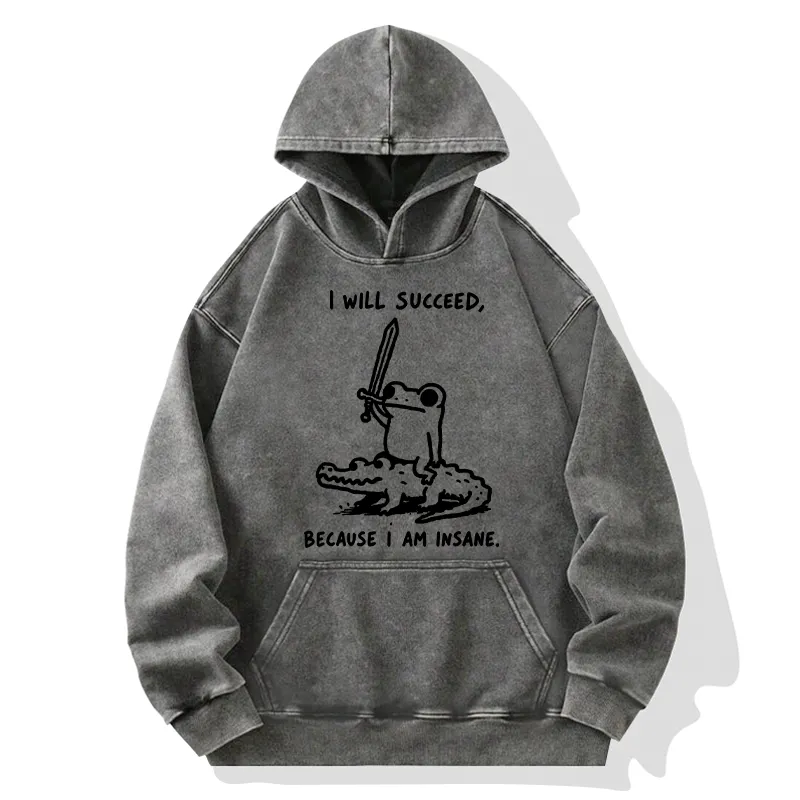Tokyo-Tiger Warrior Frog Funny Meme Washed Hoodie