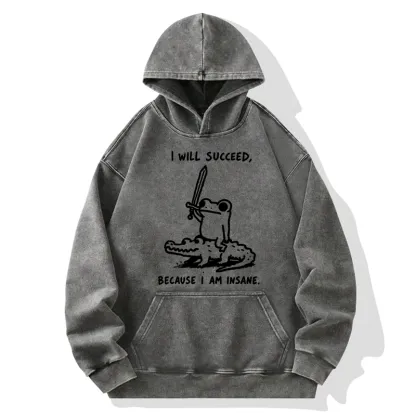 Tokyo-Tiger Warrior Frog Funny Meme Washed Hoodie