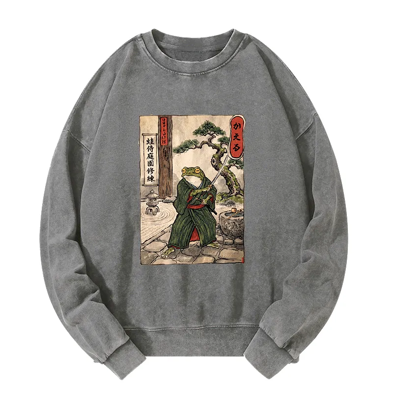 Tokyo-Tiger Samurai Frog Training Washed Sweatshirt