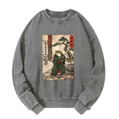 Tokyo-Tiger Samurai Frog Training Washed Sweatshirt