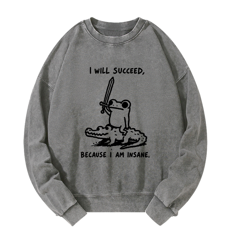 Tokyo-Tiger Warrior Frog Funny Meme Washed Sweatshirt