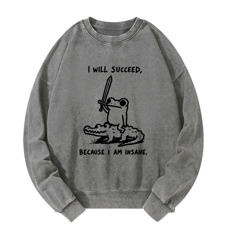 Tokyo-Tiger Warrior Frog Funny Meme Washed Sweatshirt