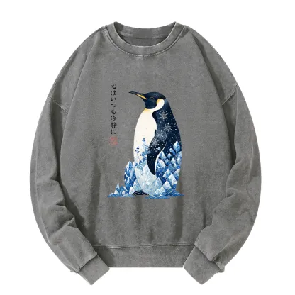 Tokyo-Tiger Keep Calm Penguin Washed Sweatshirt