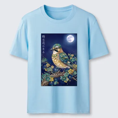 Tokyo-Tiger Moon Bird Floral Retro Art Classic T-Shirt