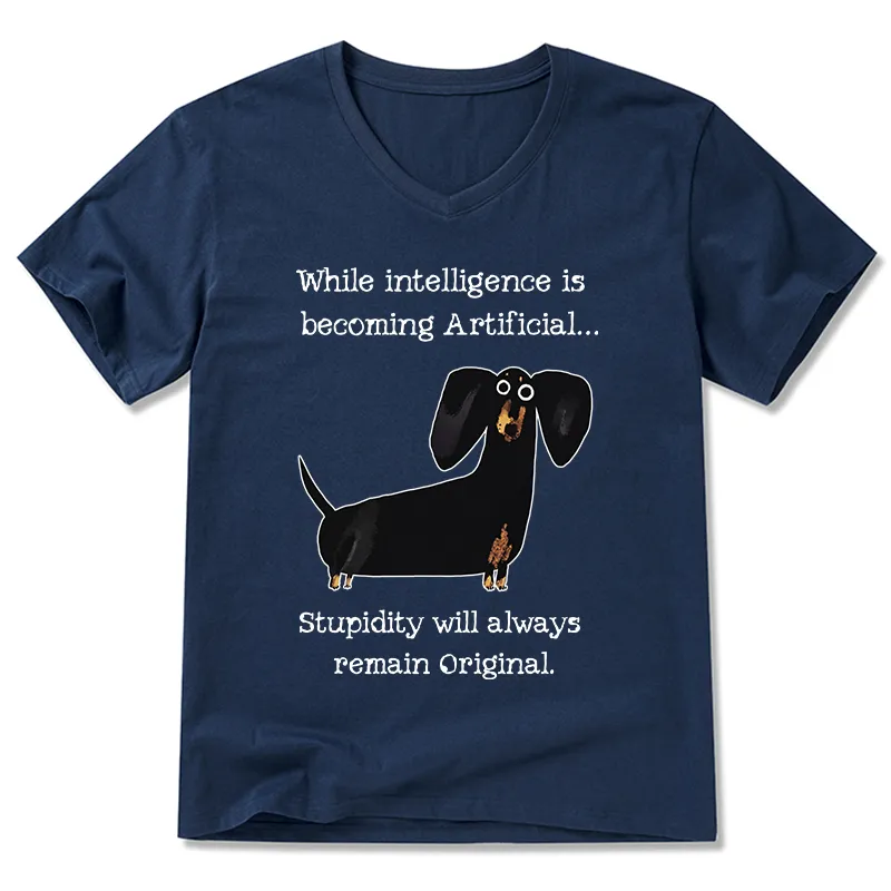 Tokyo-Tiger Dachshund Real Humor Funny Meme V-Neck Classic T-Shirt