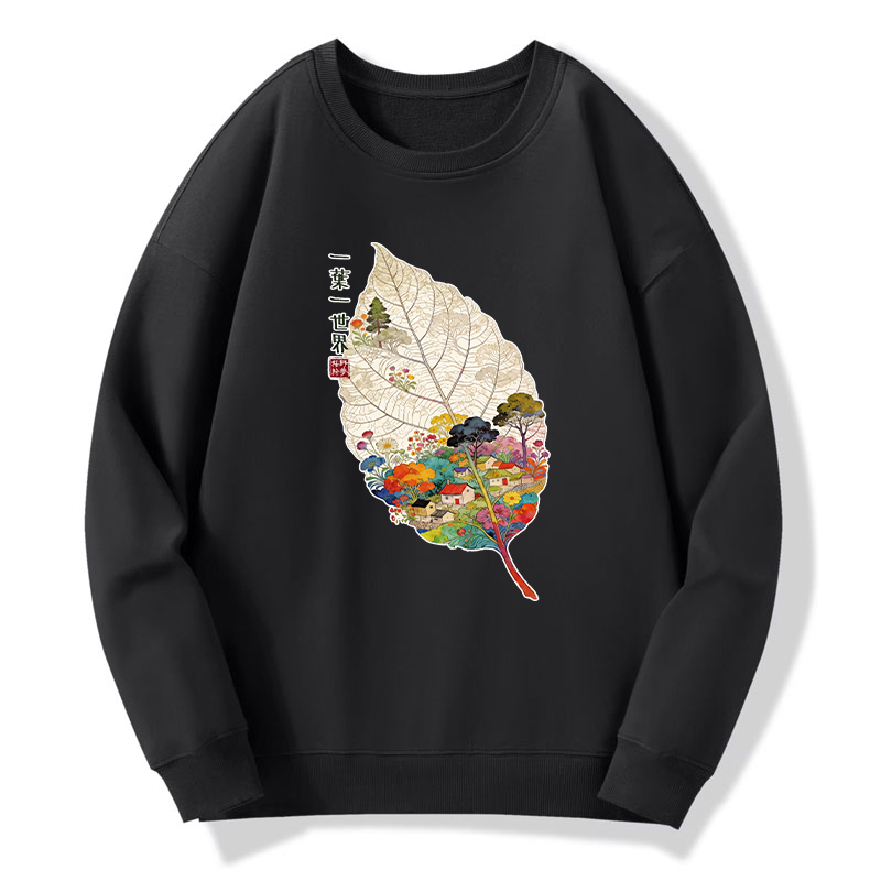Tokyo-Tiger One Leaf Holds A Tiny Colorful World Classic Sweatshirt