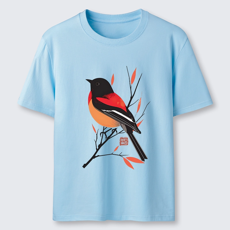 Tokyo-Tiger Oriental Bird Graphic Classic T-Shirt