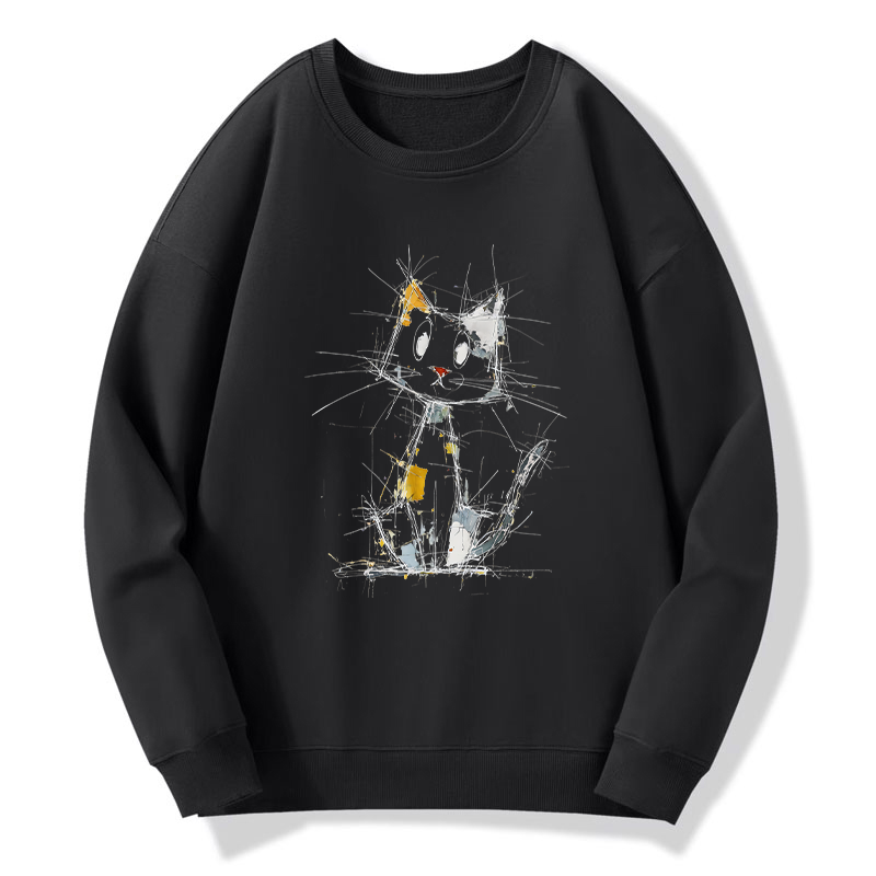 Tokyo-Tiger Minimal Splash Ink Cute Cat Classic Sweatshirt