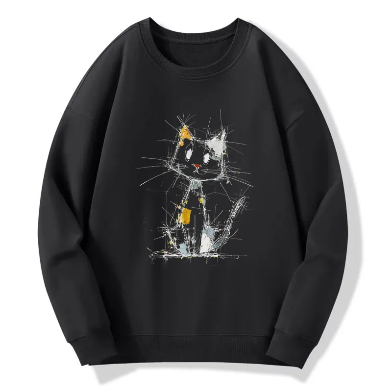 Tokyo-Tiger Minimal Splash Ink Cute Cat Classic Sweatshirt