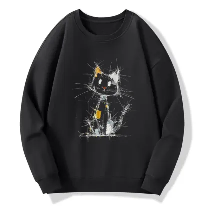 Tokyo-Tiger Minimal Splash Ink Cute Cat Classic Sweatshirt