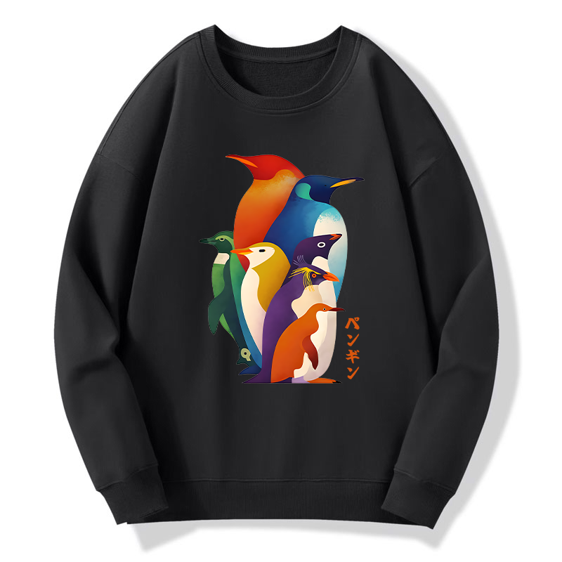 Tokyo-Tiger Cute Multi Tone Penguins Classic Sweatshirt