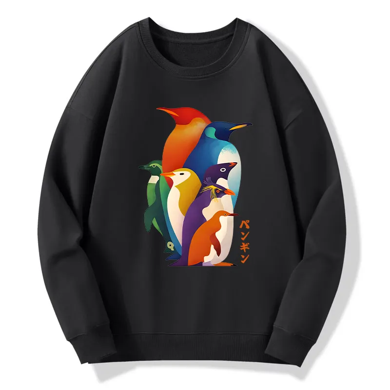 Tokyo-Tiger Cute Multi Tone Penguins Classic Sweatshirt