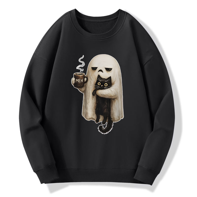Tokyo-Tiger Ghost Cat Coffee Mood Classic Sweatshirt