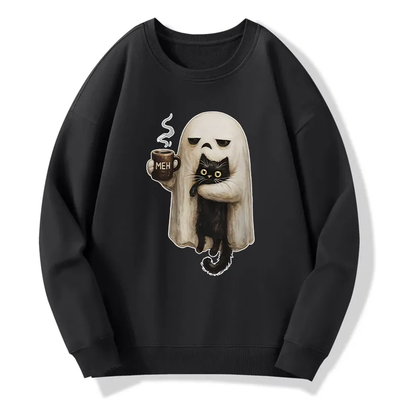 Tokyo-Tiger Ghost Cat Coffee Mood Classic Sweatshirt