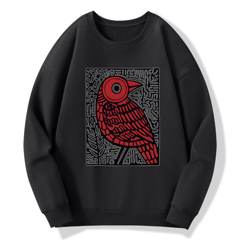 Tokyo-Tiger Retro Woodblock Bird Classic Sweatshirt
