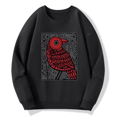 Tokyo-Tiger Retro Woodblock Bird Classic Sweatshirt