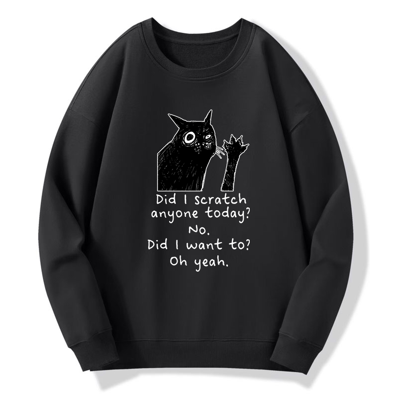 Tokyo-Tiger Black Cat Scratches People Classic Sweatshirt