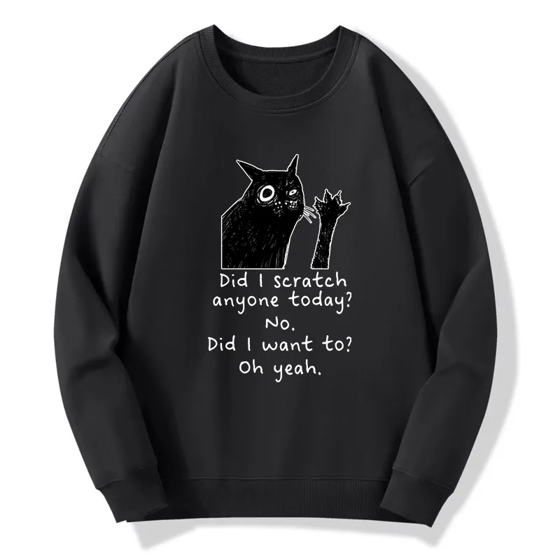 Tokyo-Tiger Black Cat Scratches People Classic Sweatshirt