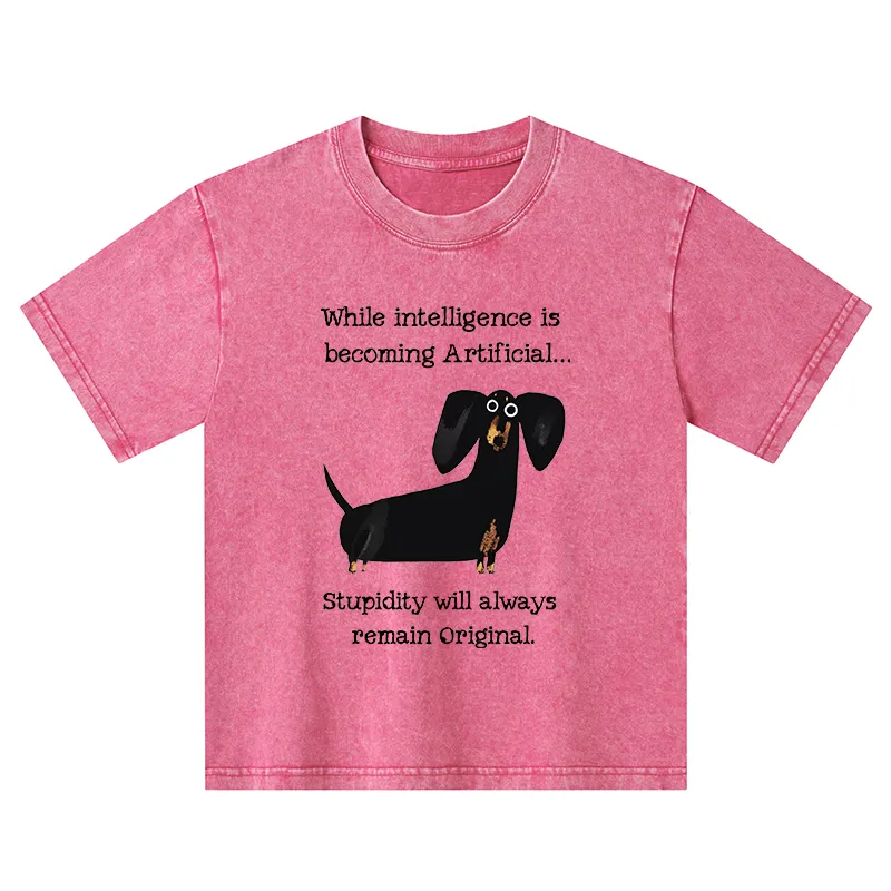 Tokyo-Tiger Dachshund Real Humor Funny Meme Kids Washed T-Shirt Sale