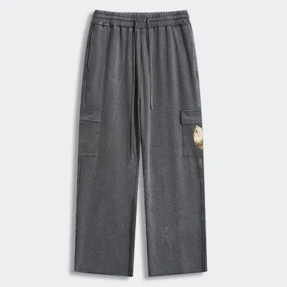 Tokyo-Tiger One Leaf Holds A Tiny Colorful World Washed Utility Sweatpants