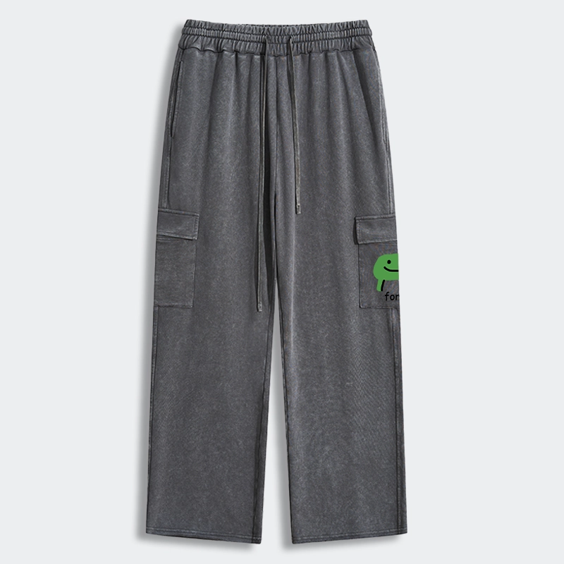 Tokyo-Tiger Smiling Forg Washed Utility Sweatpants