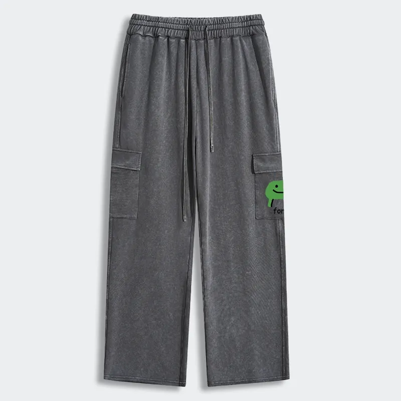 Tokyo-Tiger Smiling Forg Washed Utility Sweatpants
